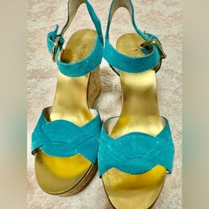 Michael Kors- turquoise wedge sandal